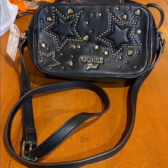Guess Handbags - GUESS Black and Gold Star Crossbody Bag